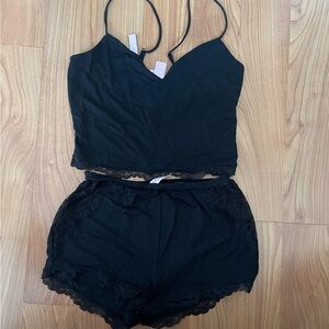 Victoria's Secret Black Lace Sleepwear Set